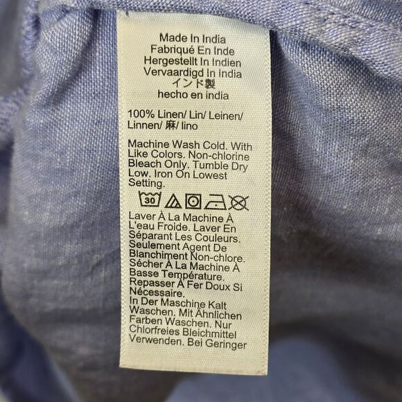 Baird McNutt J Crew Womens S Irish Linen Short Sleeve Mini Shirtdress Light Blue - Picture 14 of 16